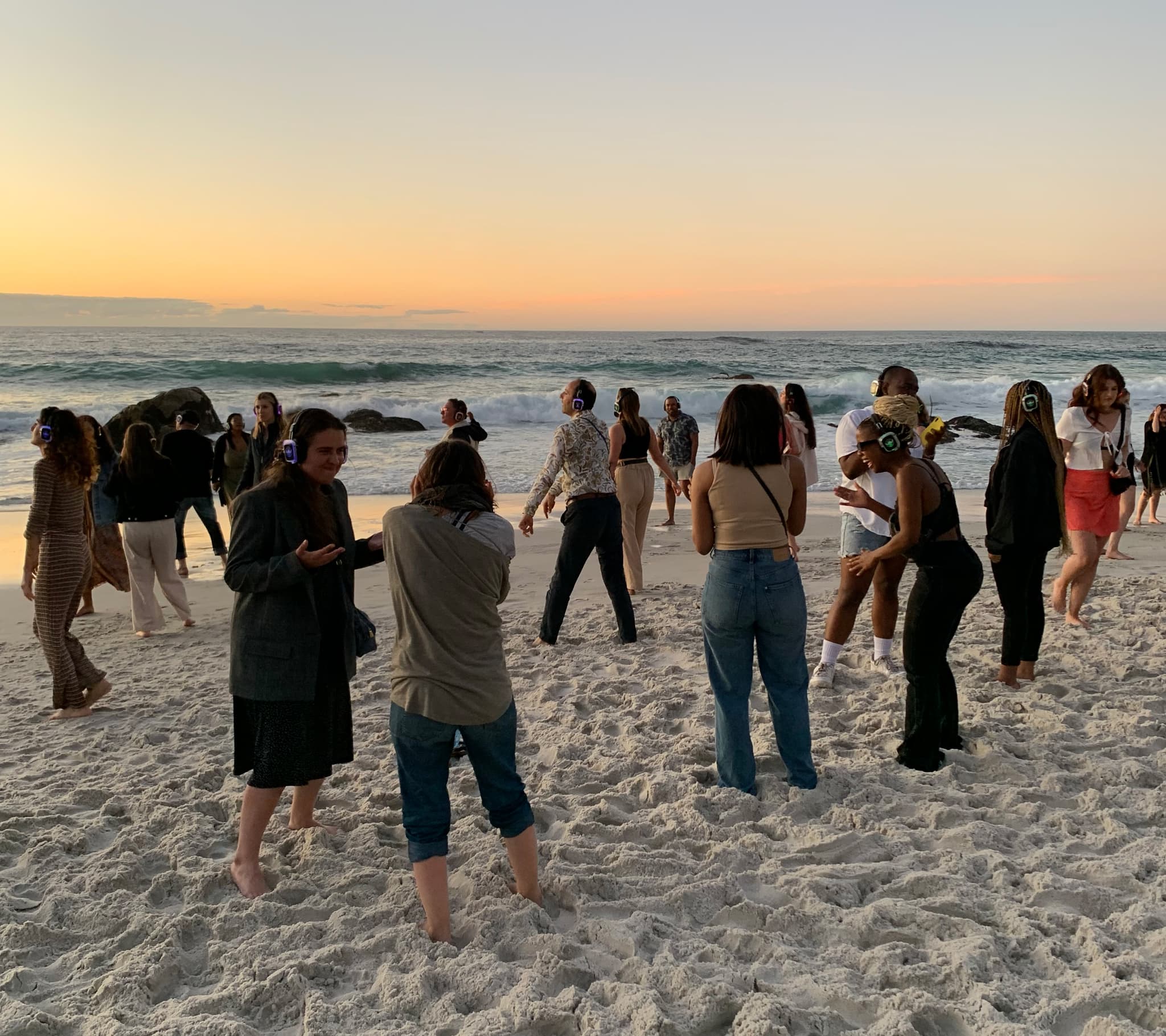 Silent disco at Clifton Beach